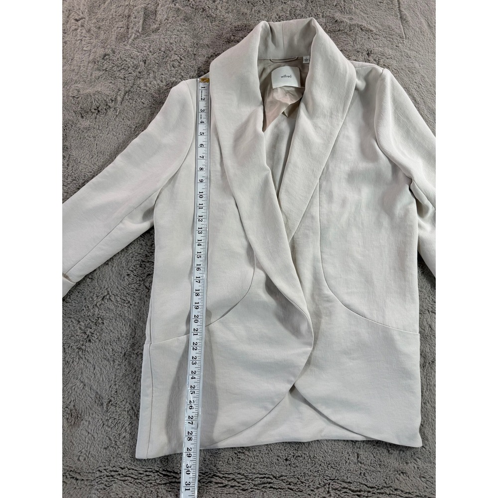 Wilfred White Draped Collar Blazer Jacket - Picture 8 of 13